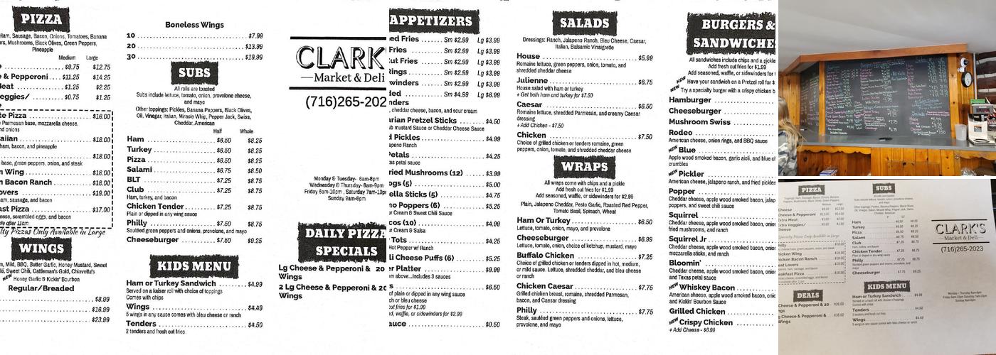 Clark's Market and Deli Menu