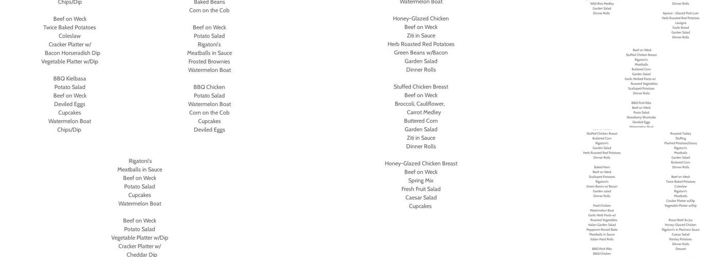 Top of the Line Catering Menu