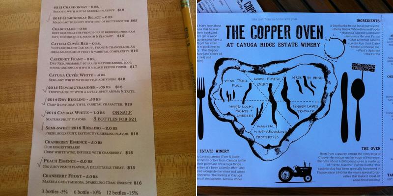 Cayuga Ridge Estate Winery Menu