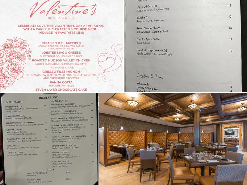 Apropos Restaurant at The Abbey Inn Menu