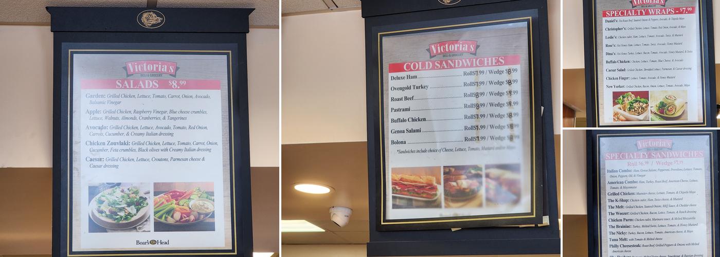 Victorias Deli & Grocery Menu