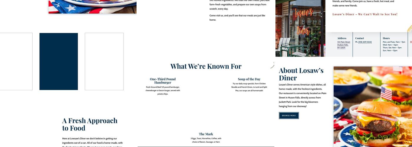 Losaw’s Diner Menu