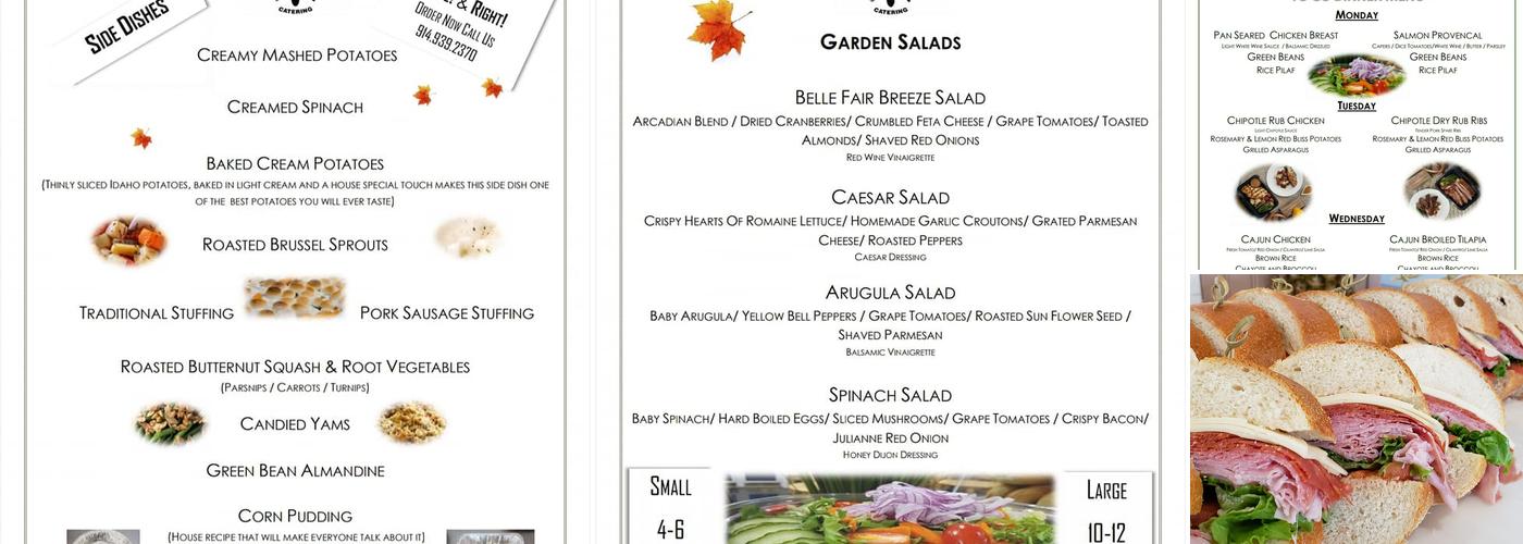 Bellefair kitchen Menu