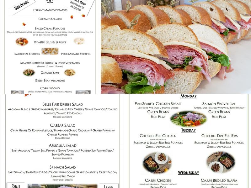 Bellefair kitchen Menu