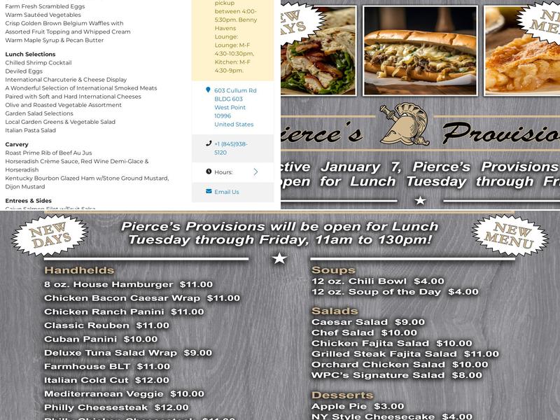 West Point Club Menu