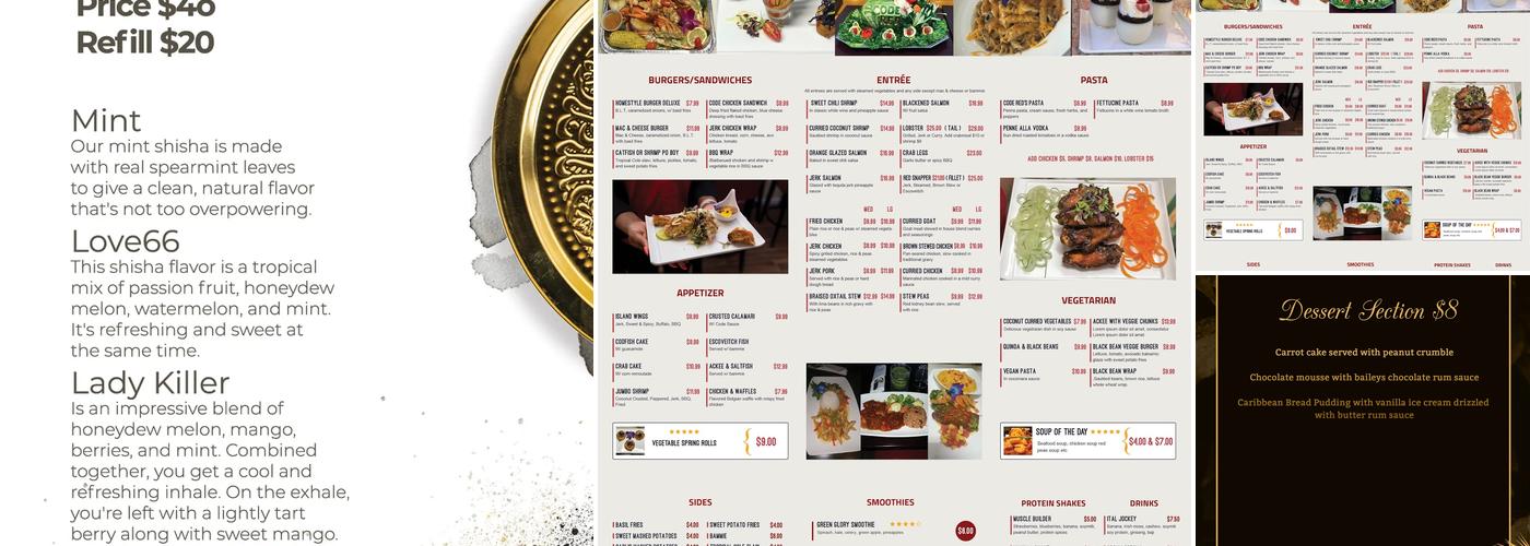 Code Red Restaurant & Lounge Menu