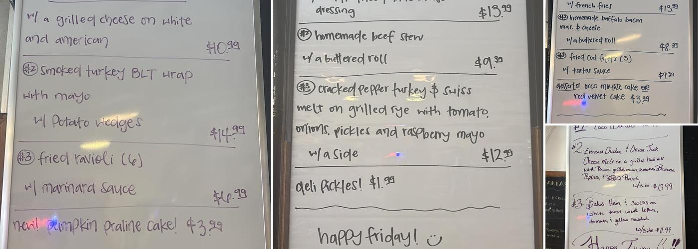 Freehold Country Store Menu