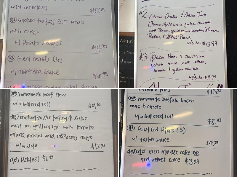 Freehold Country Store Menu