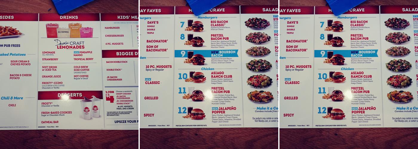 Wendy's Menu