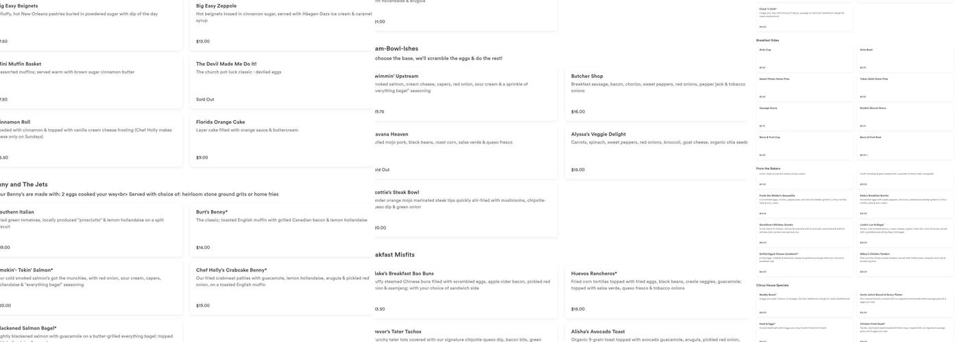 Citrus the Diner Menu