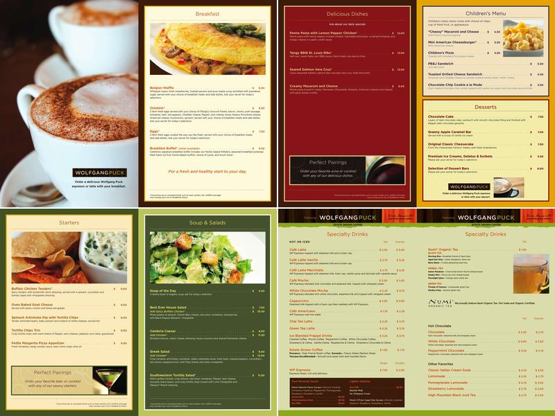 Reflect Restaurant Menu