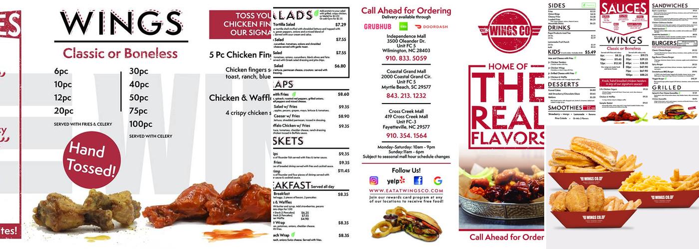 Wings Co. Menu