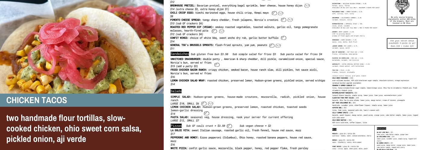 UnHitched Brewing Company Menu