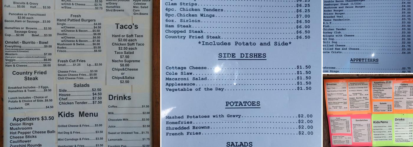 High Hope Menu