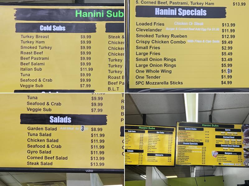 Hanini Subs Menu