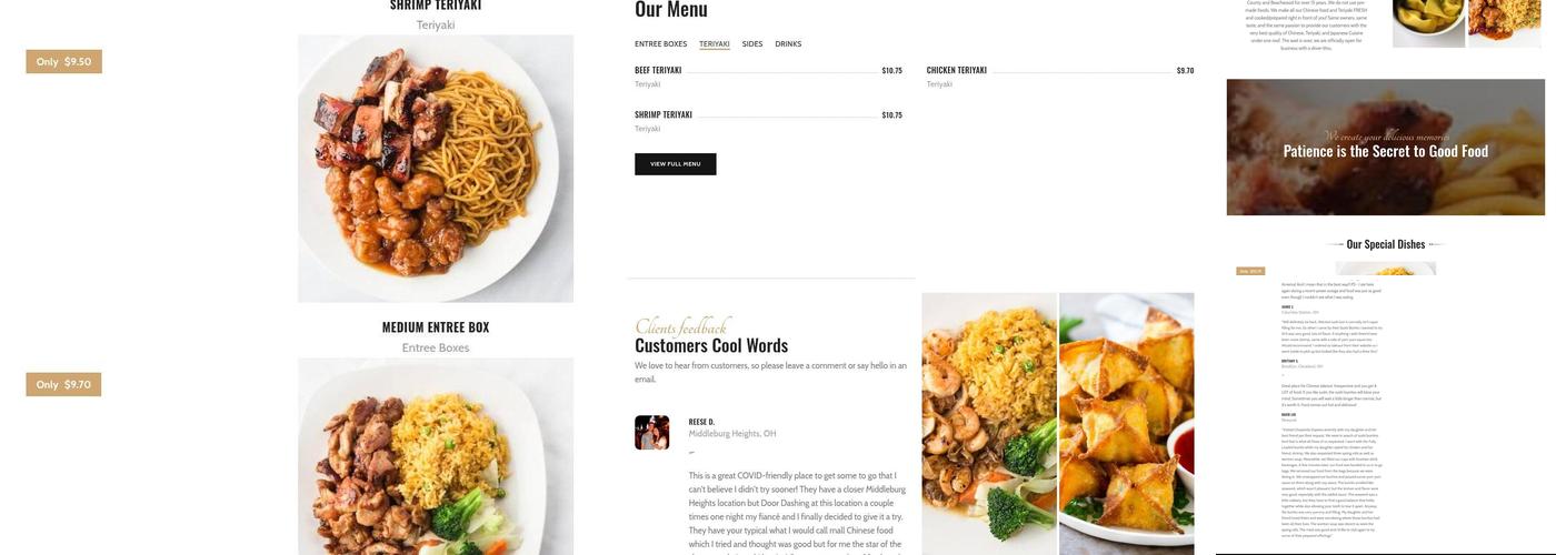 Chopsticks Express Menu