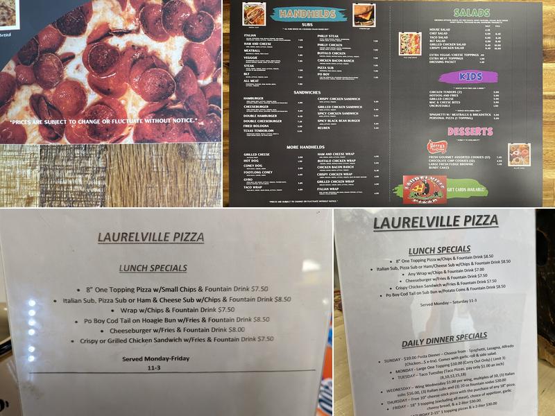 Laurelville Pizza Menu