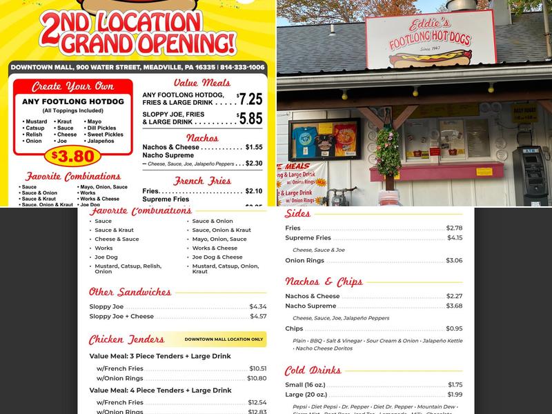 Eddie's Footlong Hotdogs Menu