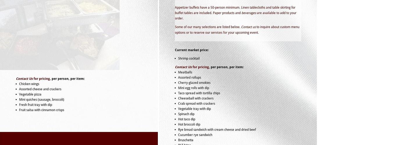 Bavarian Catering Ltd Menu