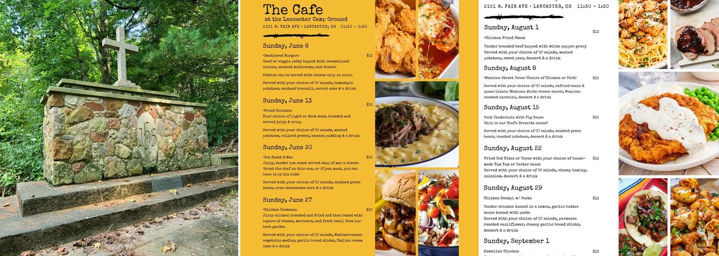 The Lancaster Camp Ground and RV Park Menu