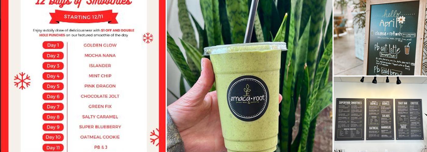 The Maca Root Juice Bar & Eatery Menu