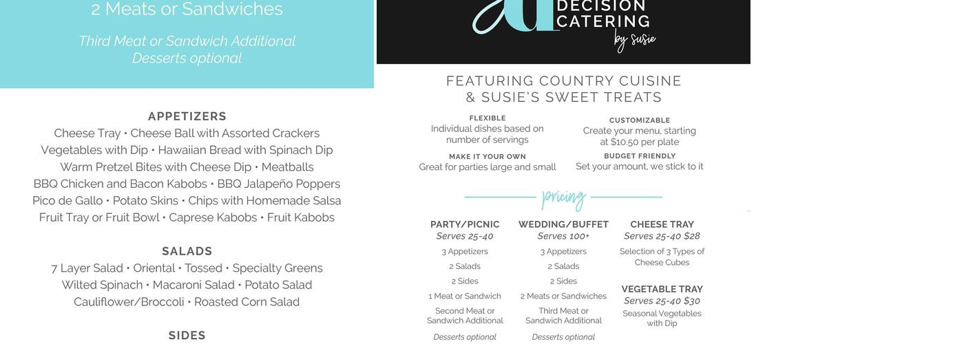 Split Decision Cafe’ Menu