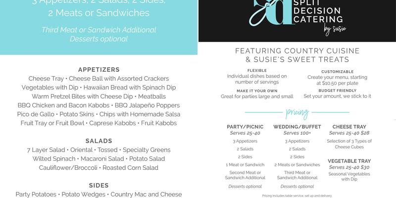 Split Decision Cafe’ Menu