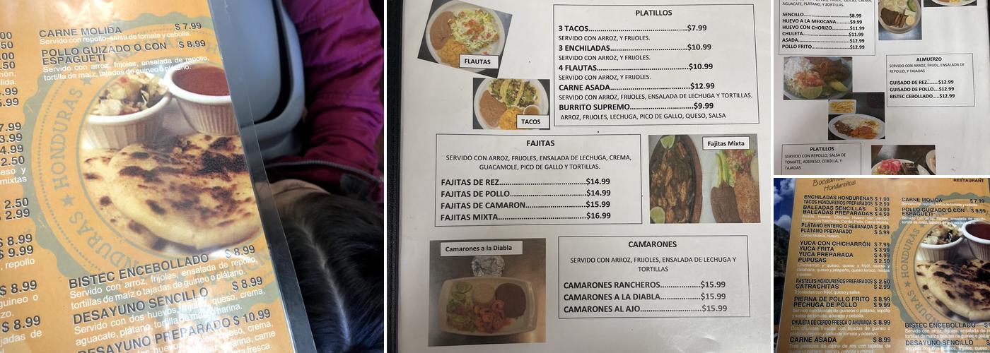 Las Tres Fronteras Menu