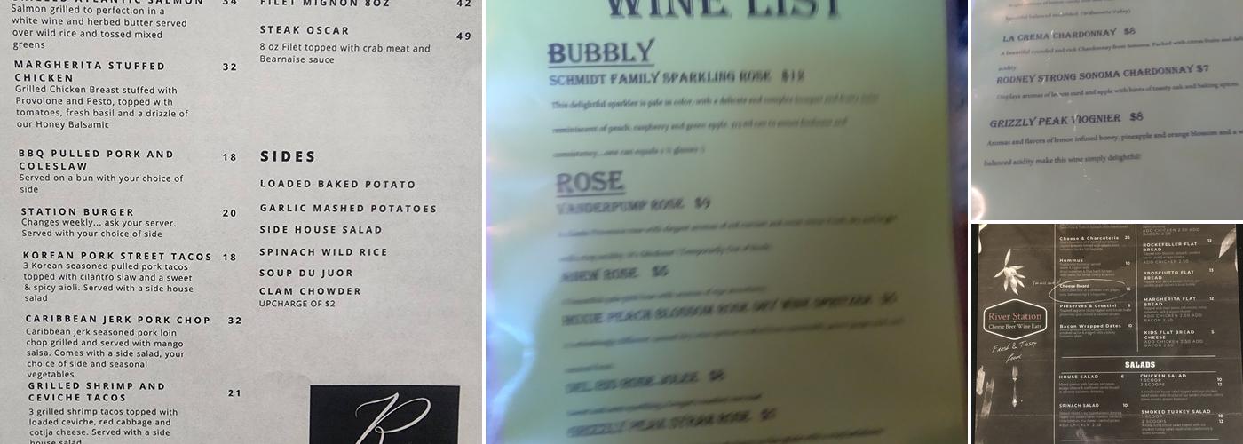 River Station Menu