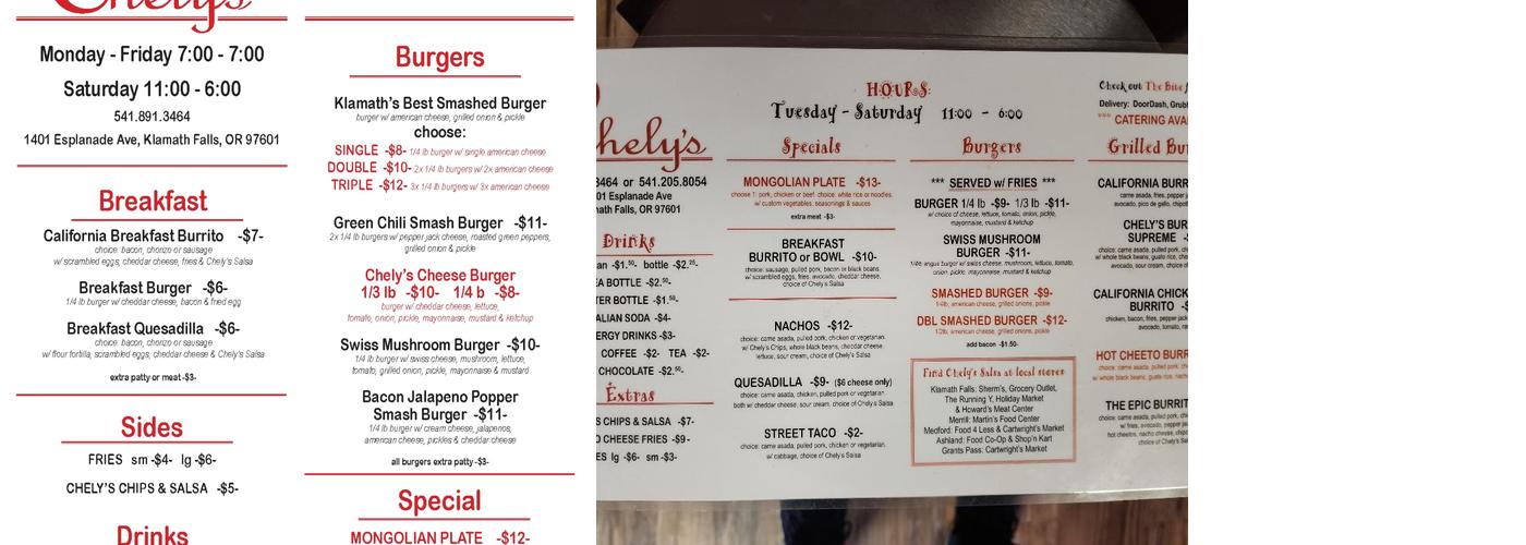 Chely's Menu