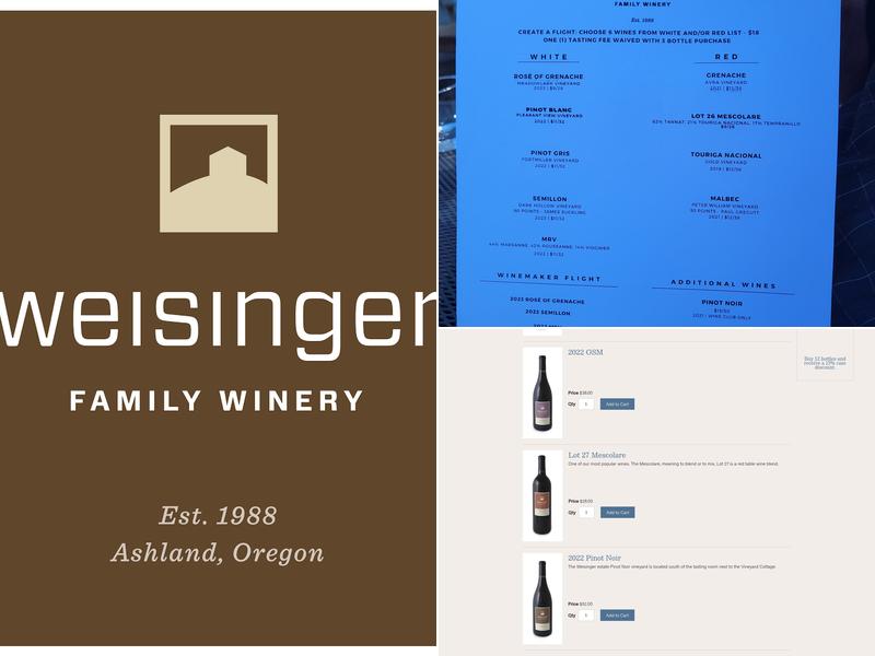 Weisinger Family Winery Menu