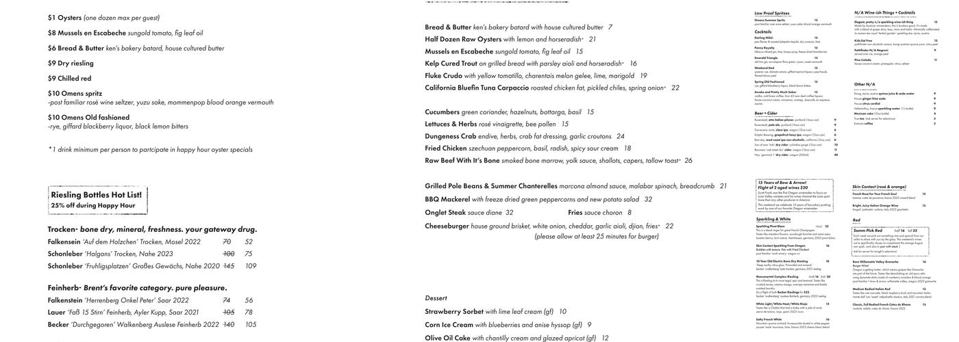OK Omens Menu