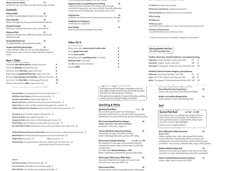 OK Omens Menu