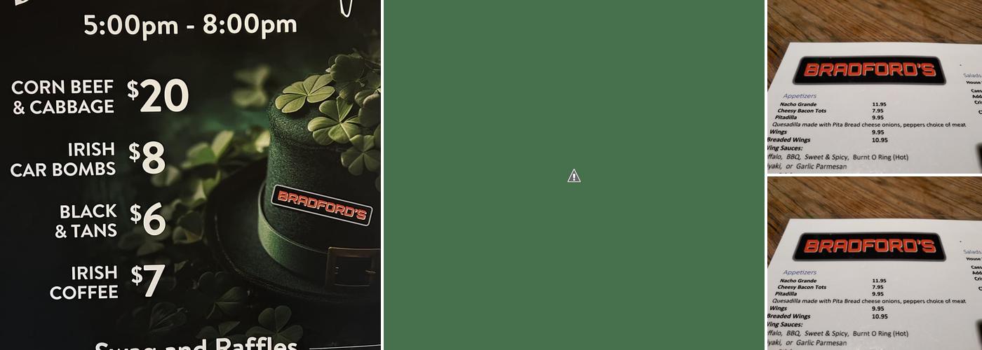 Bradford's Sports Lounge Menu