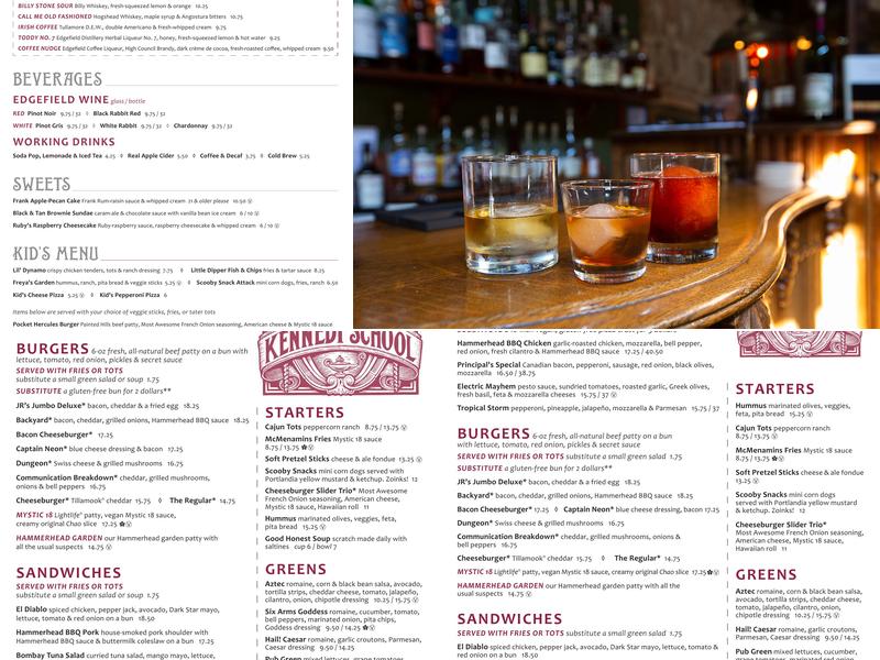 McMenamins Detention Bar Menu