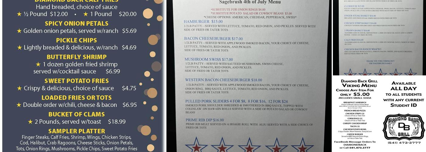 Sagebrush Saloon & BBQ LLC Menu