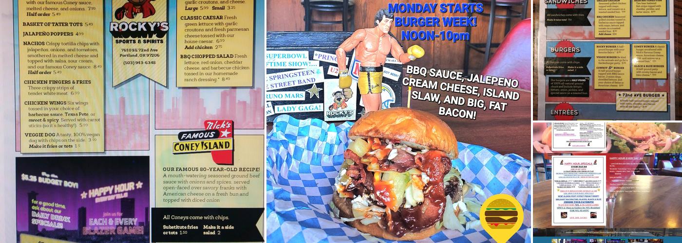 Rocky's Sports & Spirits Menu