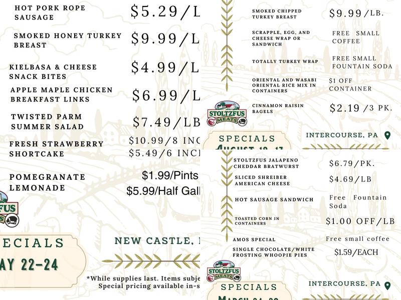 Stoltzfus Country Deli Menu