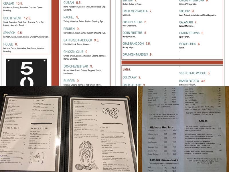 505 Menu