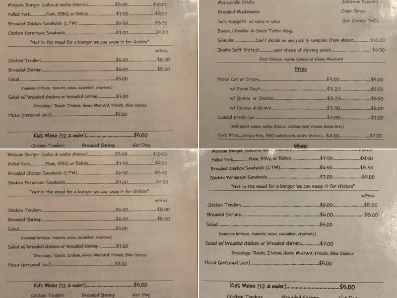 Scotch Valley Restaurant Menu