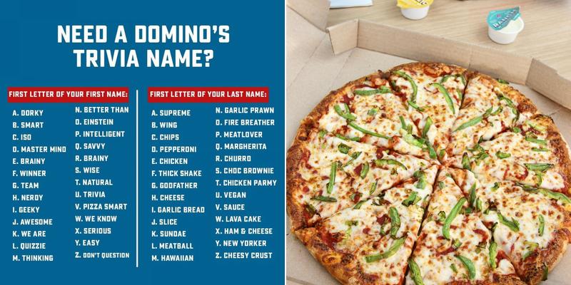 Domino's Pizza Menu