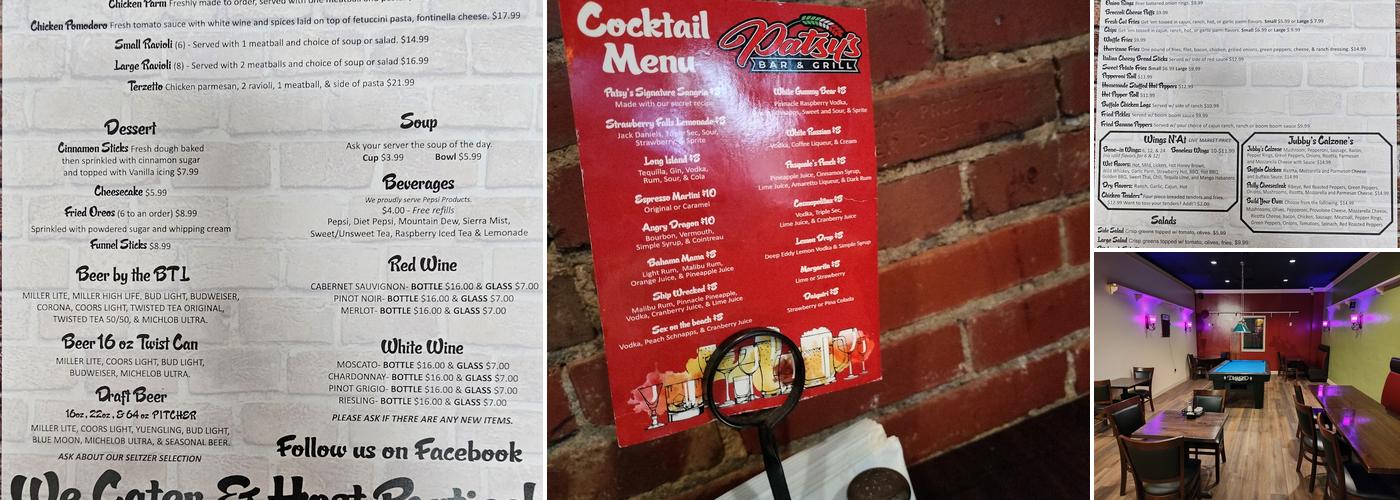 Patsy's Bar & Grill New Castle Pa Menu
