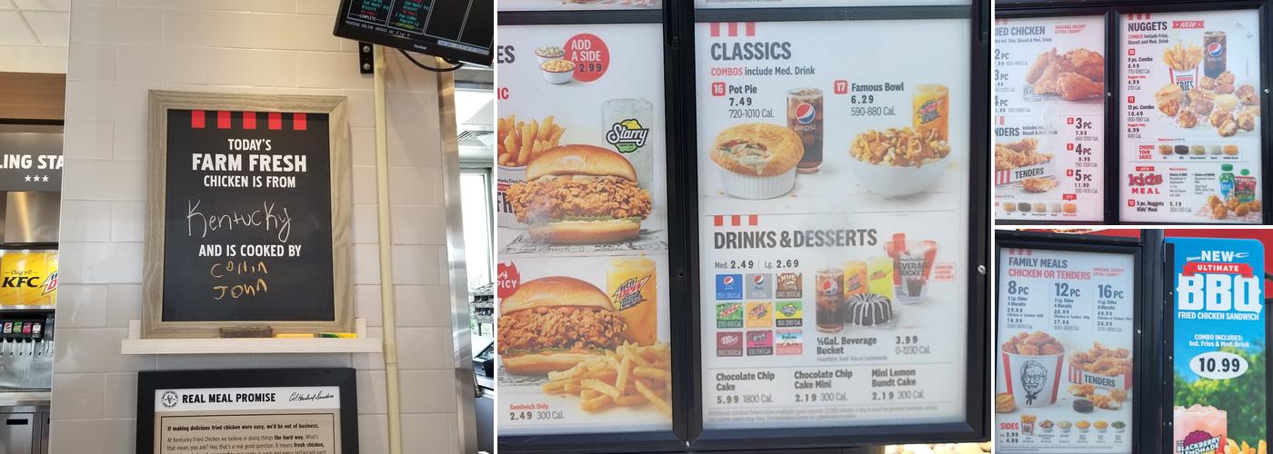 KFC Menu