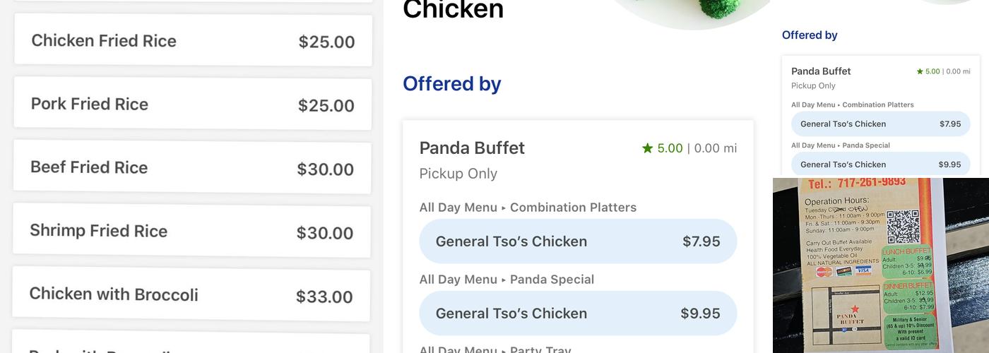 PANDA BUFFET Menu