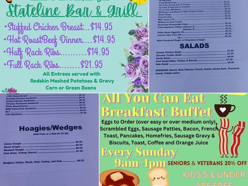 Stateline Bar N Grill Menu