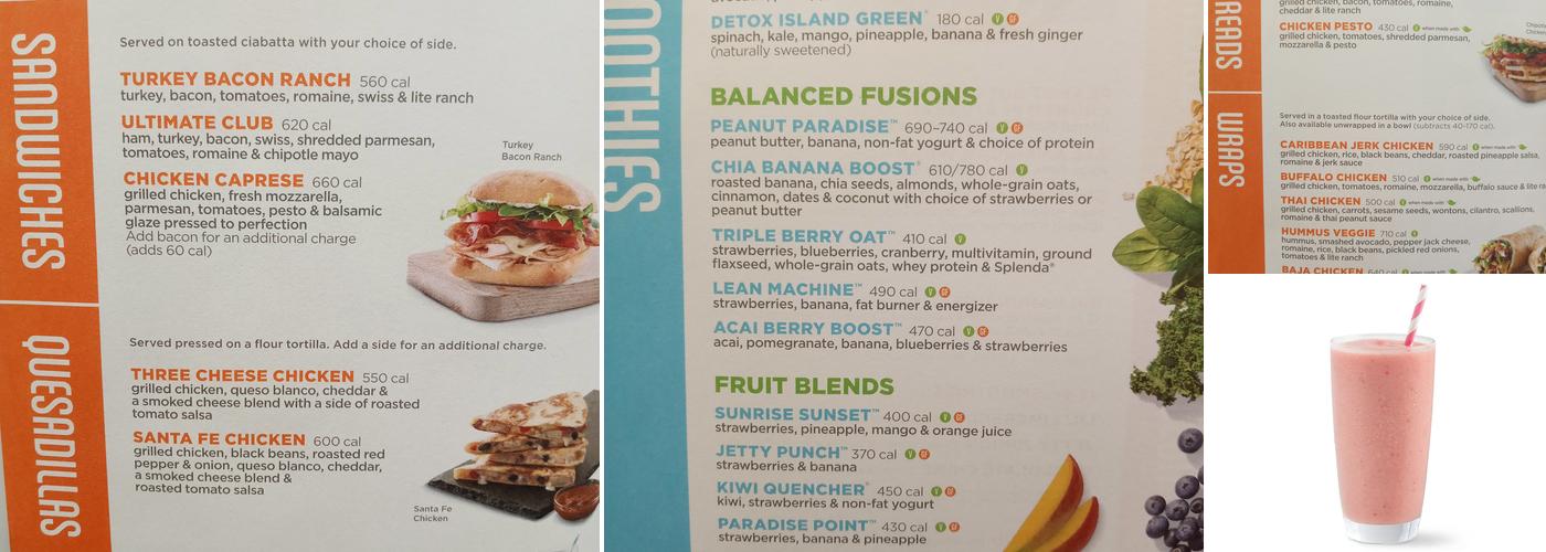 Tropical Smoothie Cafe Menu