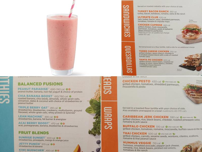 Tropical Smoothie Cafe Menu