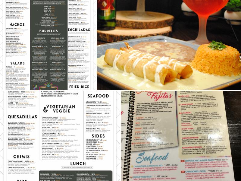 Plaza Azteca Mexican Restaurant · White Oak Menu