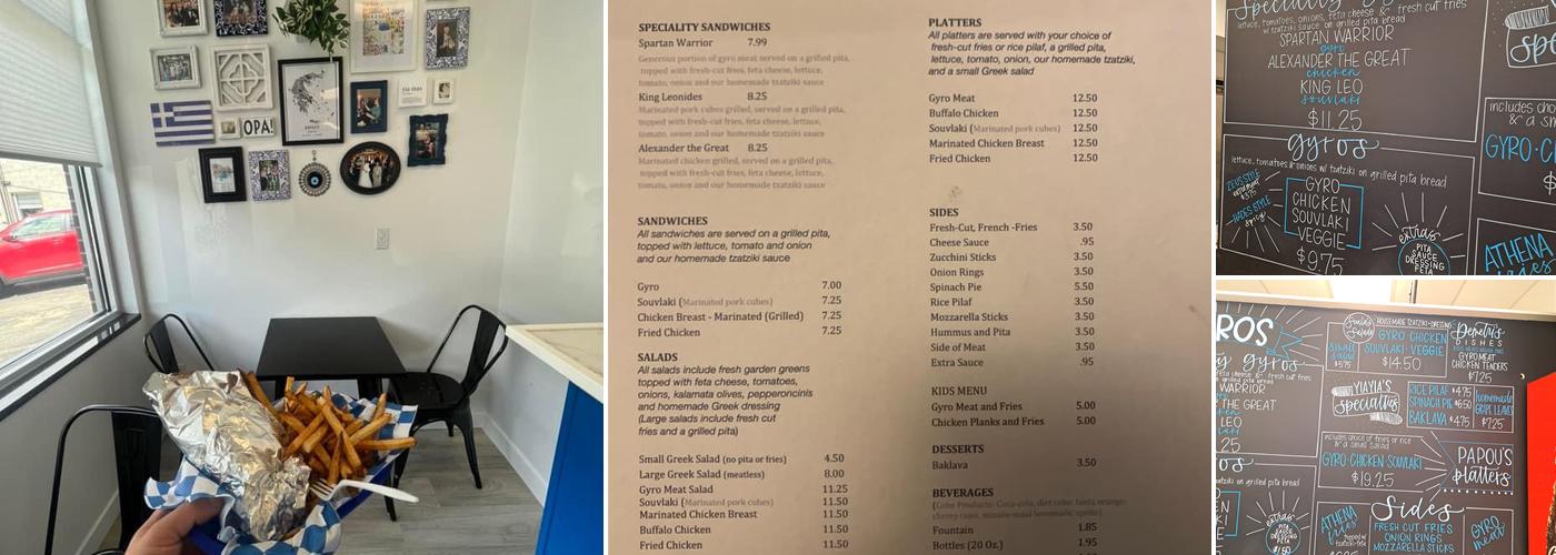 Sparta Gyros Menu