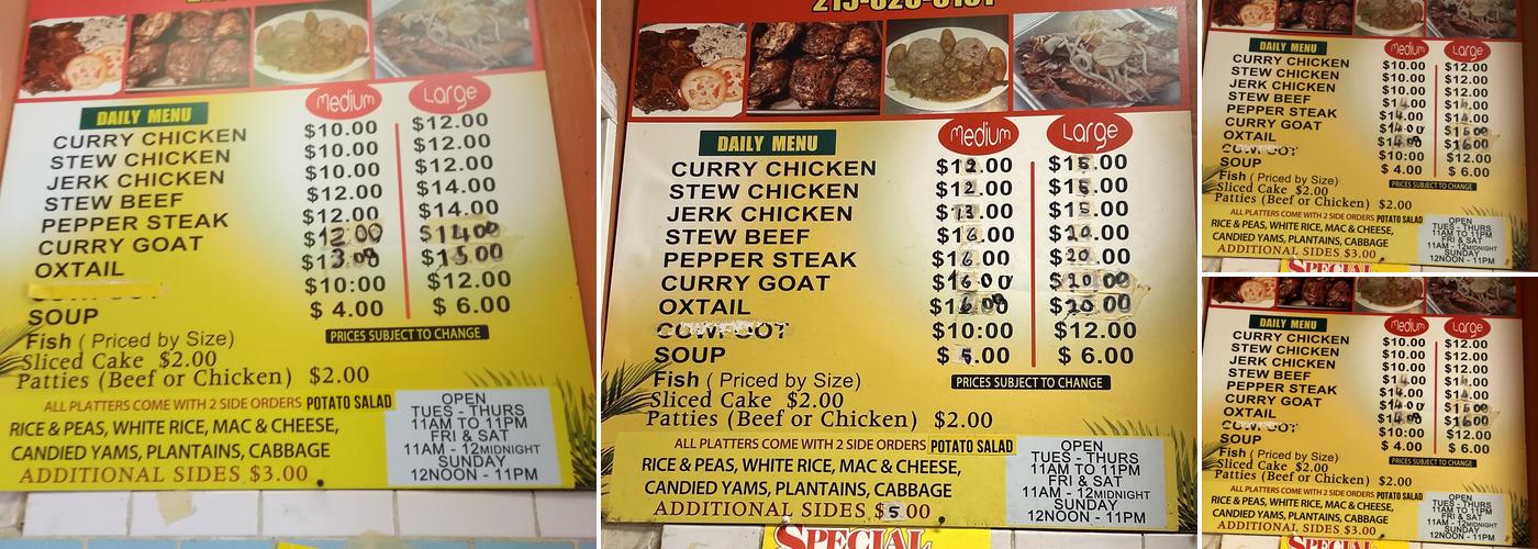 Back-A-Yard Menu